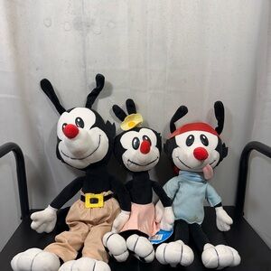 Vtg 1998 ANIMANIACS 10" Plush YAKKO WAKKO DOT Warner Bros Studio TAG ON DOT